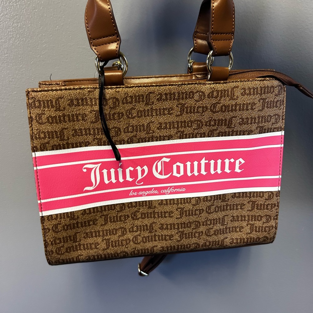 Juicy Couture Brown and Pink Logo Tote